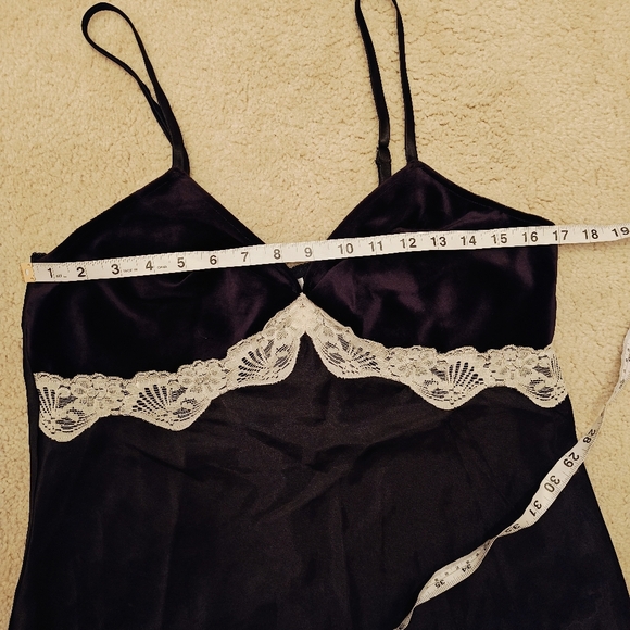 Vintage Cinema Etoile Velvet & Satin Babydoll Chemise Lingerie Slip Dress. - Picture 12 of 16